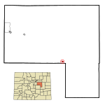 Elbert County Colorado Incorporated and Unincorporated areas Simla Highlighted